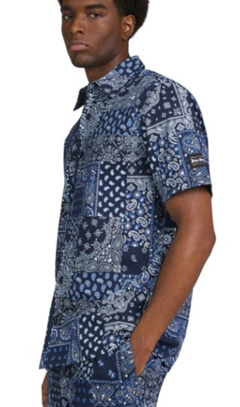 Dogg Supply Snoop Dogg Paisley Patchwork Button Up Shirt Men's Medium Streetwear